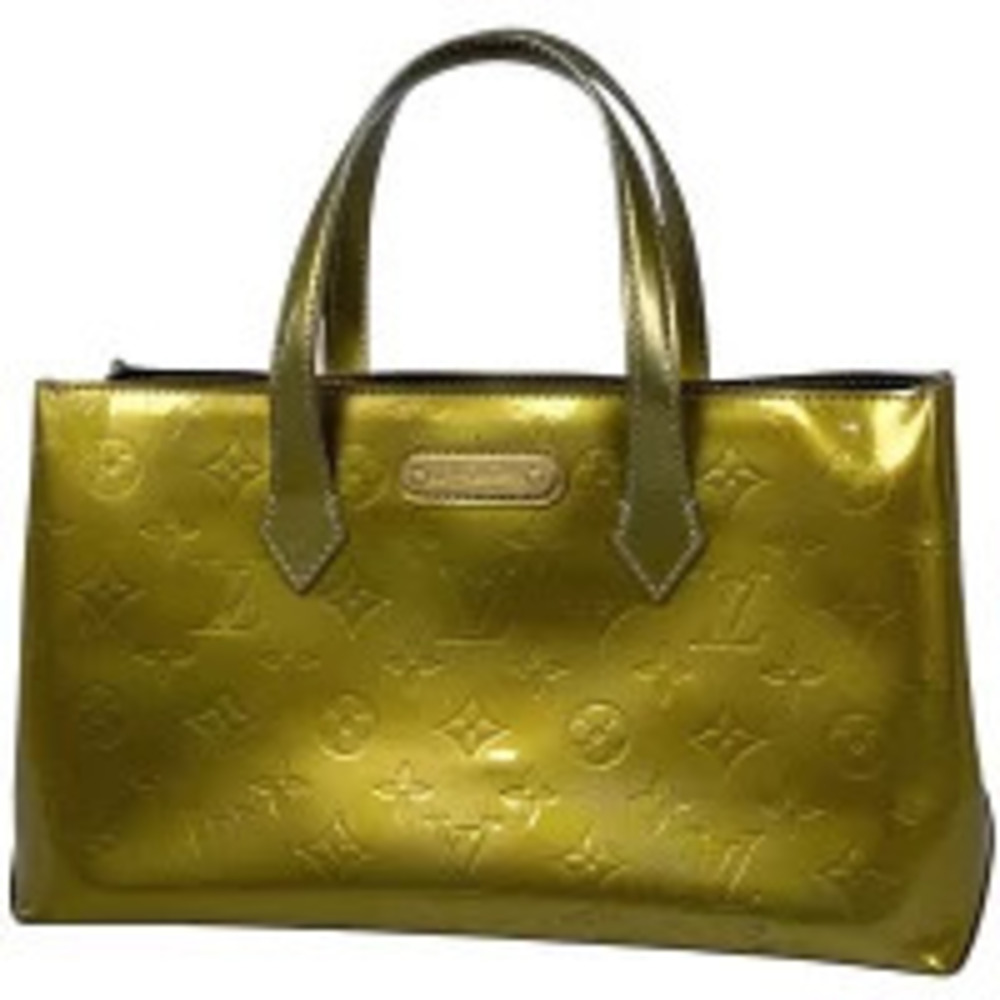 Louis Vuitton Wilshire Enamel Patent Vernis Tote Handbag Monogram Vernis Gris